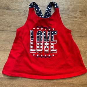 Patriotic Red Love Tank Top for Kids